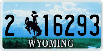 WY license plate 216293