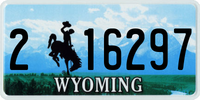 WY license plate 216297