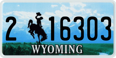 WY license plate 216303