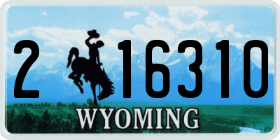 WY license plate 216310