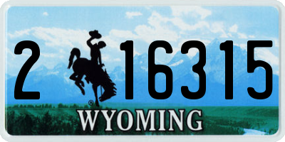 WY license plate 216315