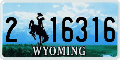 WY license plate 216316