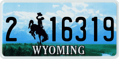 WY license plate 216319