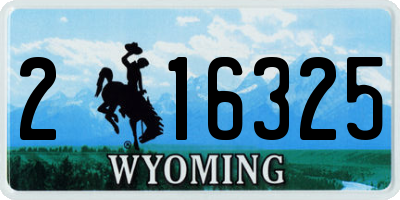 WY license plate 216325