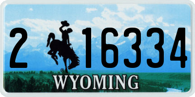 WY license plate 216334