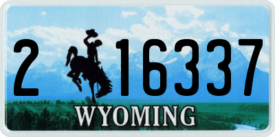 WY license plate 216337