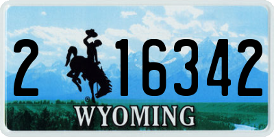WY license plate 216342