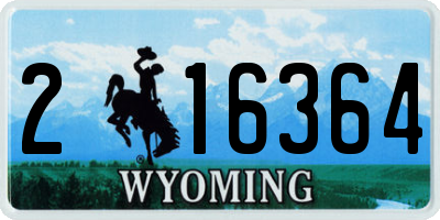 WY license plate 216364