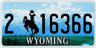 WY license plate 216366