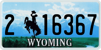 WY license plate 216367