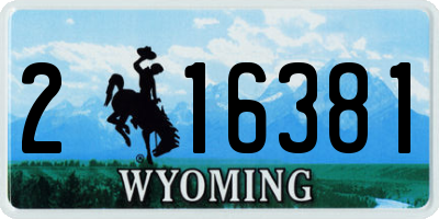 WY license plate 216381