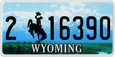 WY license plate 216390
