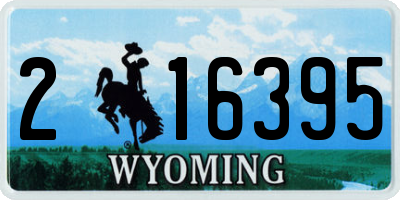 WY license plate 216395