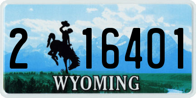 WY license plate 216401