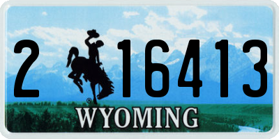 WY license plate 216413