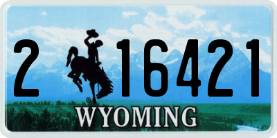 WY license plate 216421