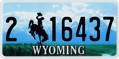 WY license plate 216437