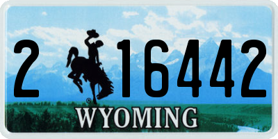 WY license plate 216442