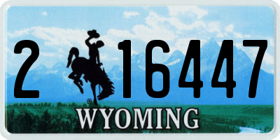 WY license plate 216447