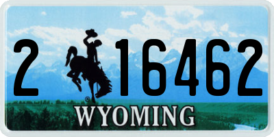 WY license plate 216462