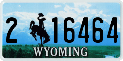 WY license plate 216464