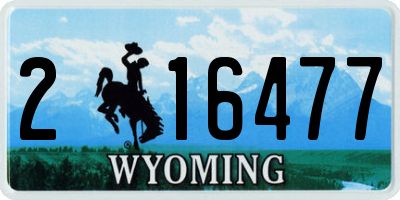 WY license plate 216477