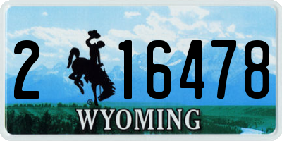 WY license plate 216478