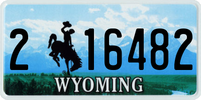 WY license plate 216482