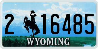 WY license plate 216485