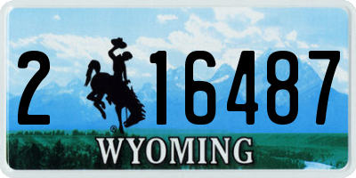 WY license plate 216487