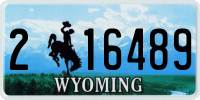 WY license plate 216489