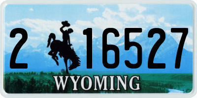 WY license plate 216527
