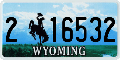 WY license plate 216532
