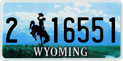 WY license plate 216551