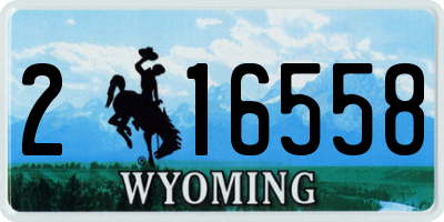 WY license plate 216558