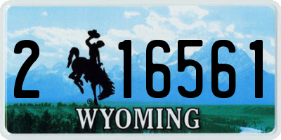 WY license plate 216561