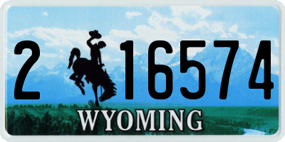 WY license plate 216574
