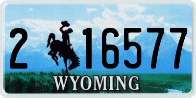 WY license plate 216577