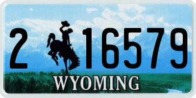 WY license plate 216579