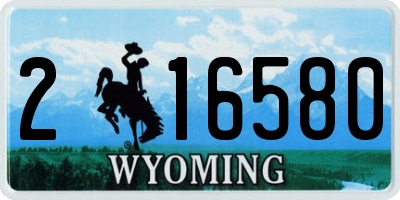 WY license plate 216580