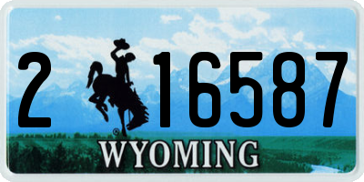 WY license plate 216587