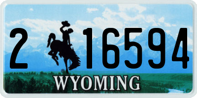 WY license plate 216594