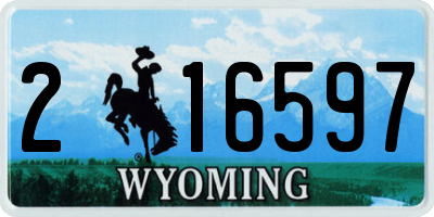 WY license plate 216597