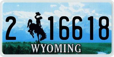 WY license plate 216618