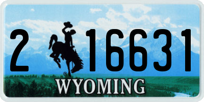 WY license plate 216631