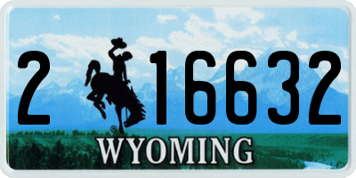 WY license plate 216632