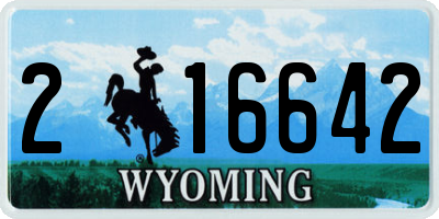 WY license plate 216642