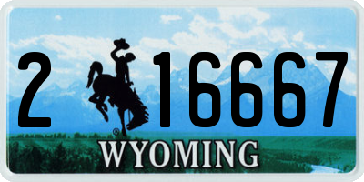 WY license plate 216667