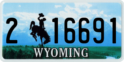 WY license plate 216691