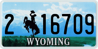 WY license plate 216709